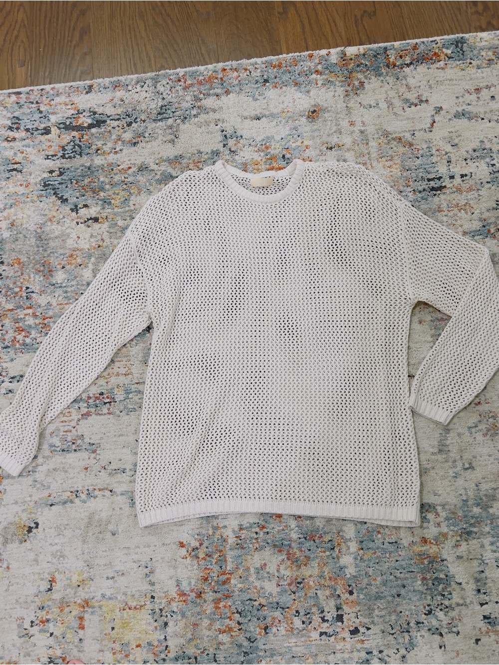 nuuds Open-Knit Crewneck Sweater in Ivory